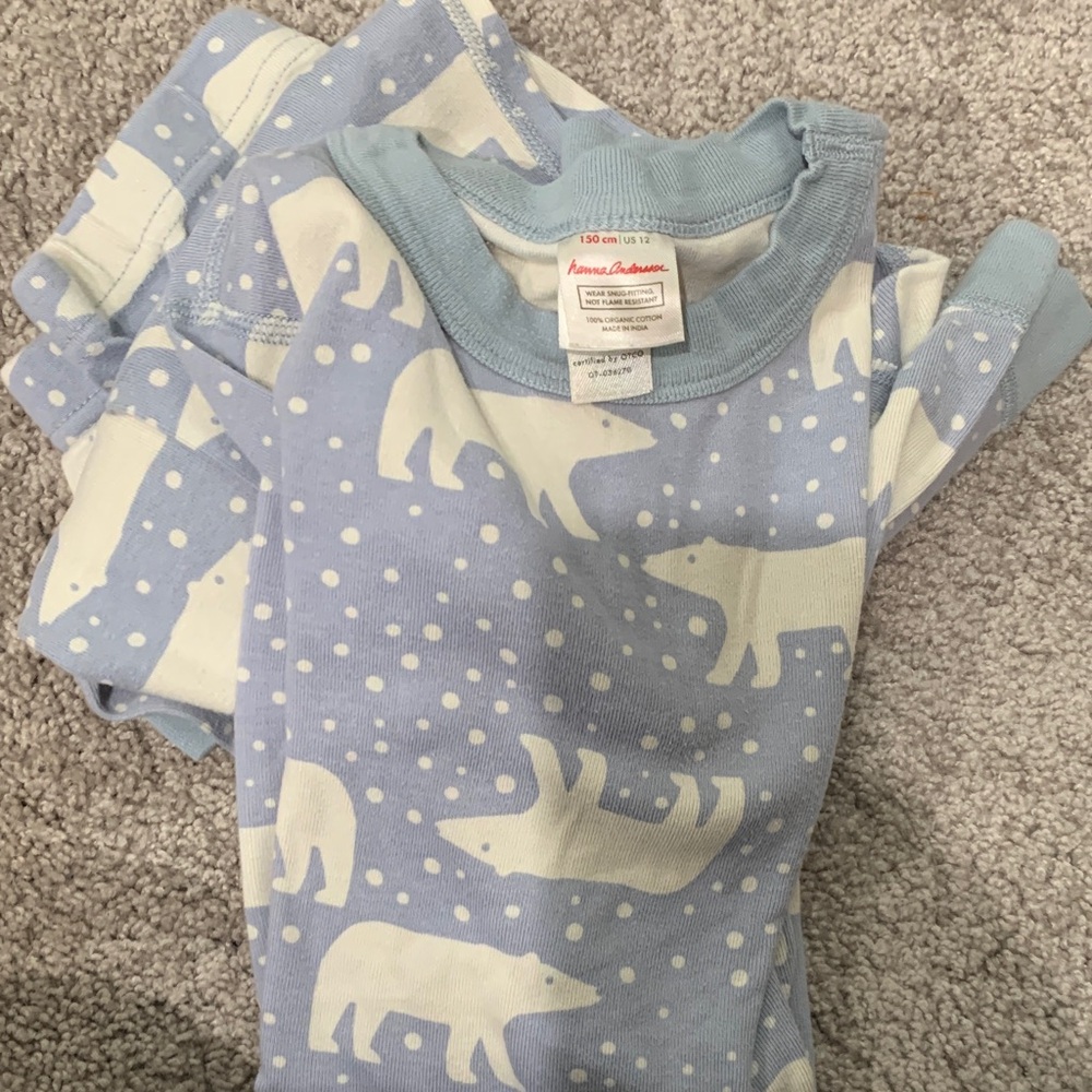 Hanna Andersson Light Blue Polar Bear Pajama Set